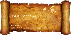 Antal Zerind névjegykártya