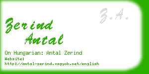 zerind antal business card
